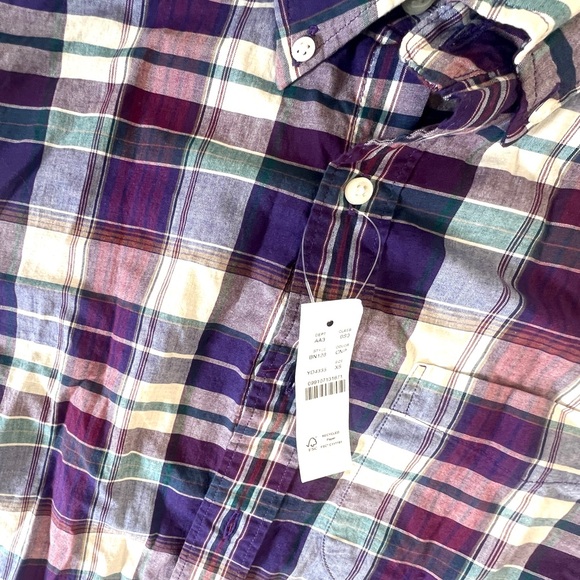 NWT madras plaid button down - Picture 2 of 4